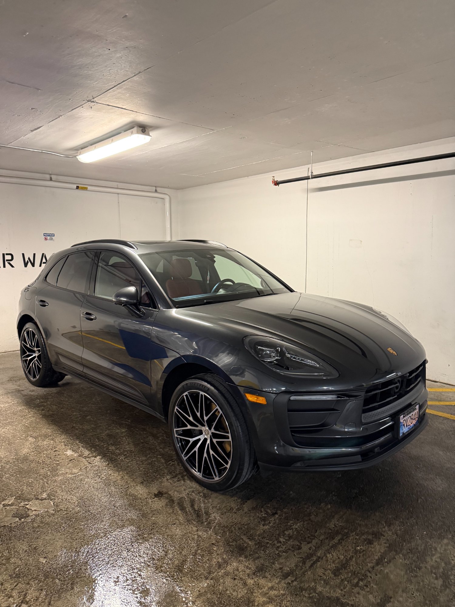 Porsche Macan exterior car detailing Burnaby BC — front quarter view after full detail
