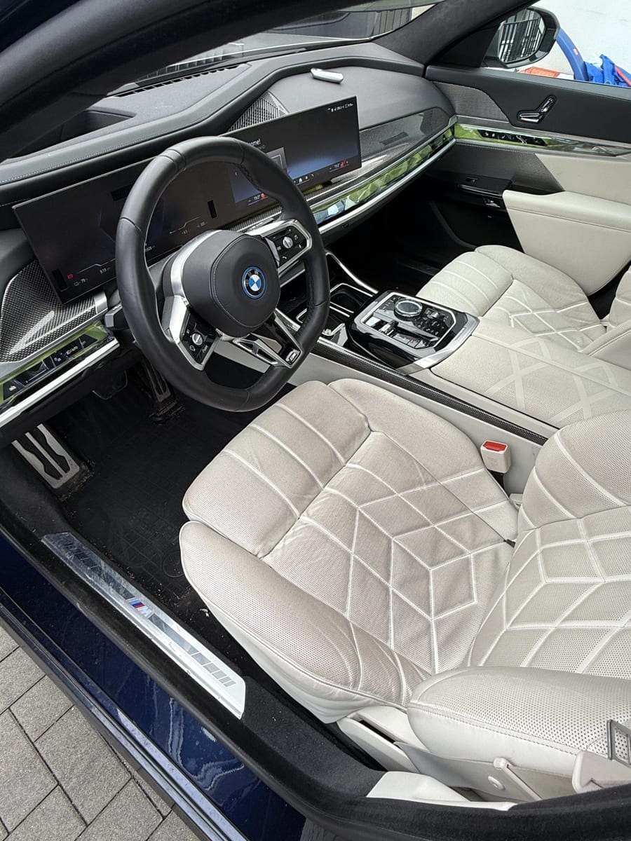 After — BMW i7 interior fully detailed